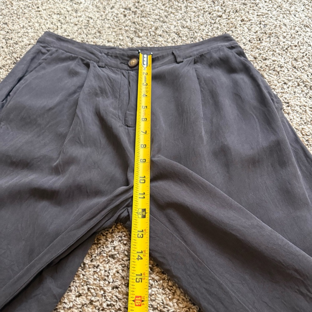 POETRY Silk & Linen Charcoal Gray Wide Leg Cropped Pants Womens Size 6 - Picture 6 of 12